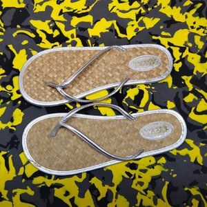 Soda Silver Flip Flops